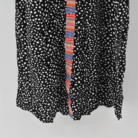 Savanna Jane Embroidered Maxi Dress Womens Sz S Black Polka Dot Bohemian Hippie - Picture 9 of 11